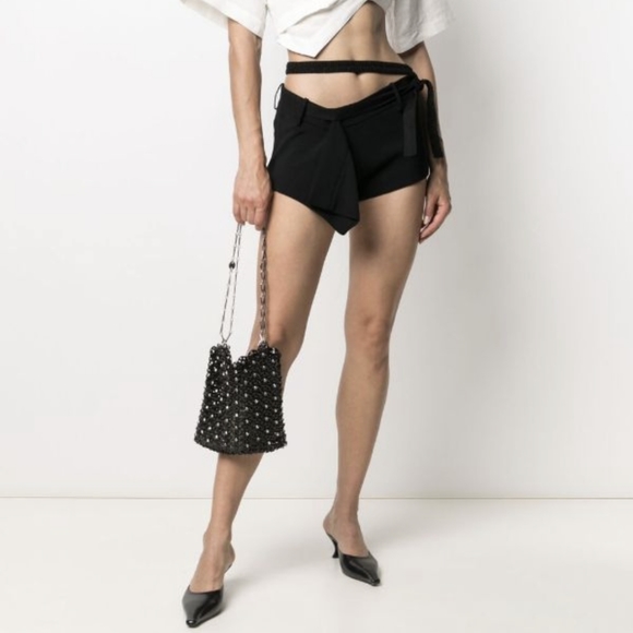 nensi dojaka Pants - Nwt Nensi Dojaka grunge cut out tie up deconstructed strappy micro shorts M